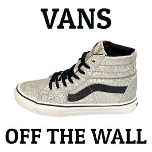 Vans Sk8 Hi Silver Glitter High Tops Sneakers Unisex Men’s Size 5/Women’s 6.5